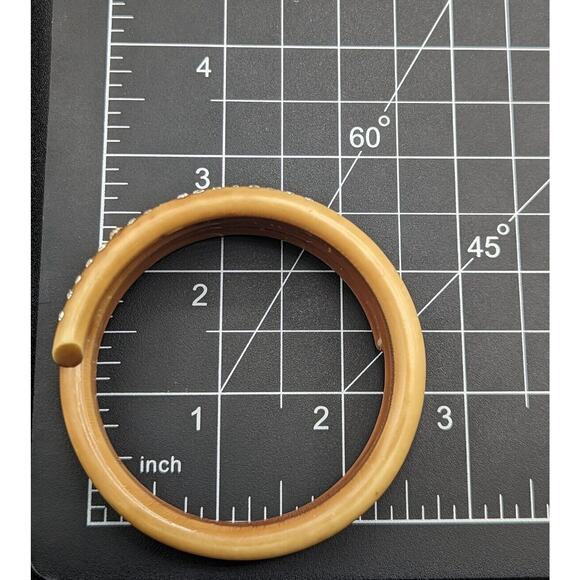 Vintage Art Deco Celluloid Rhinestone Coil Wrap Flapper Bangle Bracelet - Picture 12 of 12